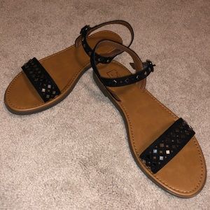 Black Studded Sandals